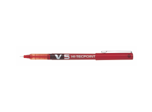 Pilot V5 Hi-Tecpoint 0.5 İğne Uçlu Sıvı Mürekkepli Kalem - Kırmızı