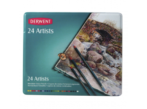 Derwent Artists Pencils Kuruboya Kalemi 24'lü Teneke Kutu