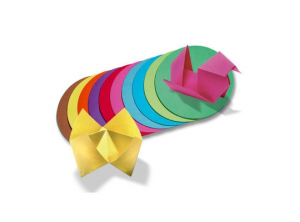 Folia Yuvarlak Origami Kağıdı 10 Renk 500 Adet 8 cm. Çap